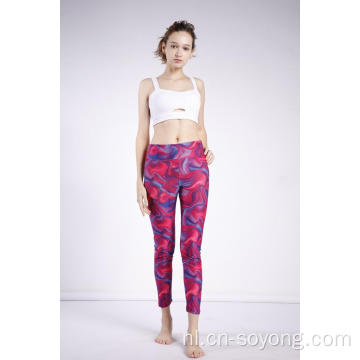 Dames Swirl bedrukte legging met hoge taille en hoge elastiek